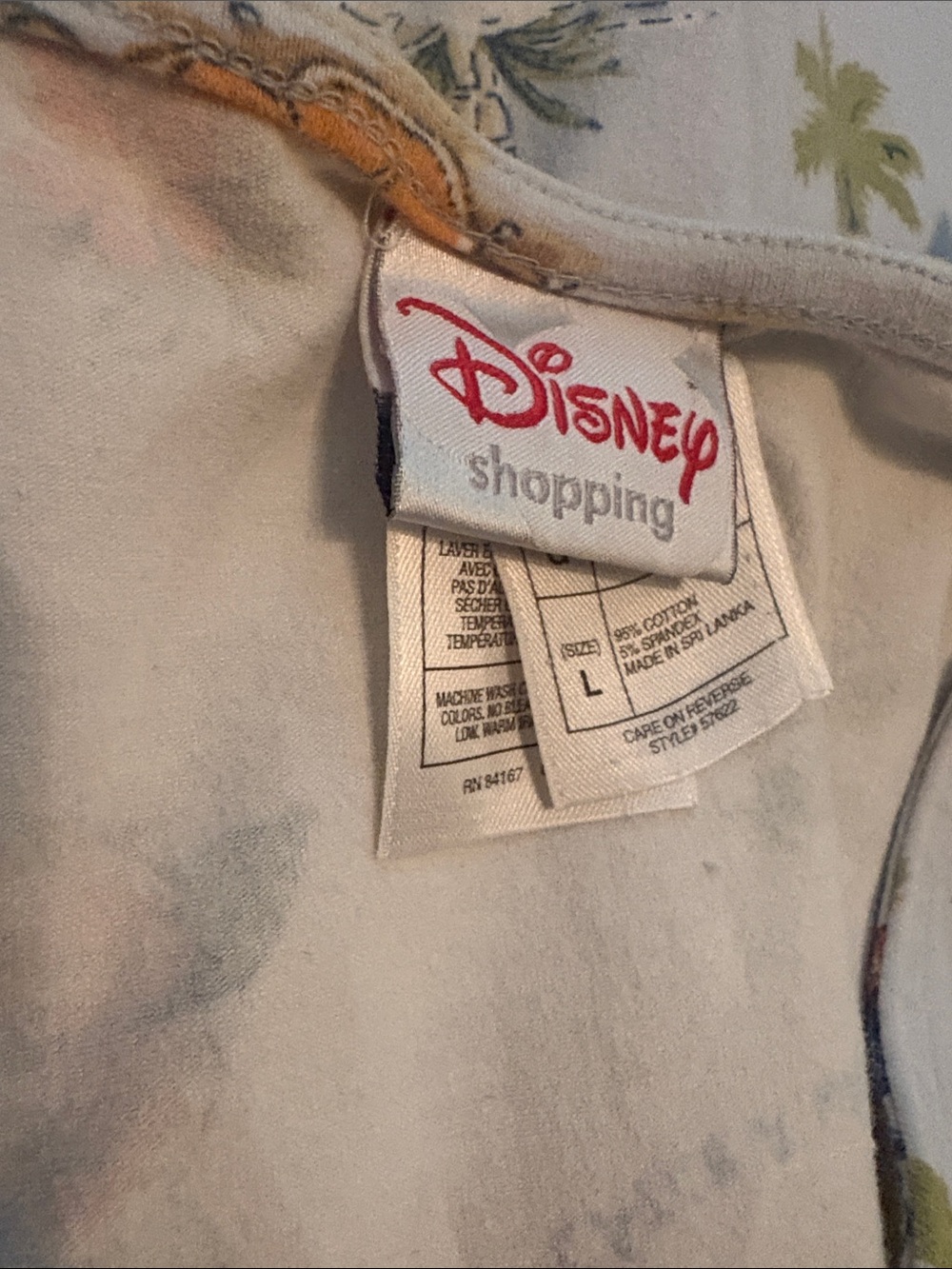 Y2K Vintage Disney Hawaiian Midi Dress Blue Gray Resort Wear Line Retro Large - Picture 6 of 8